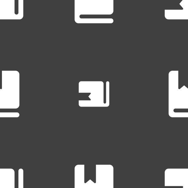 书签图标符号。灰色背景上的无缝模式。向量图片下载