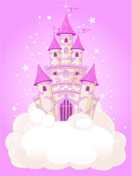 粉红色的天空城堡图片下载