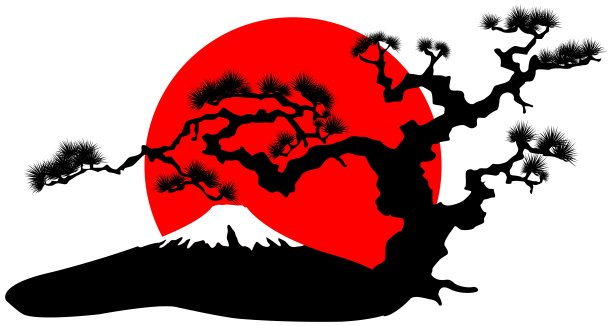 日本景观剪影向量图片下载