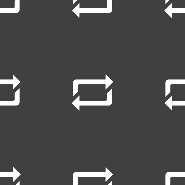 重复的图标符号。灰色背景上的无缝模式。向量图片下载