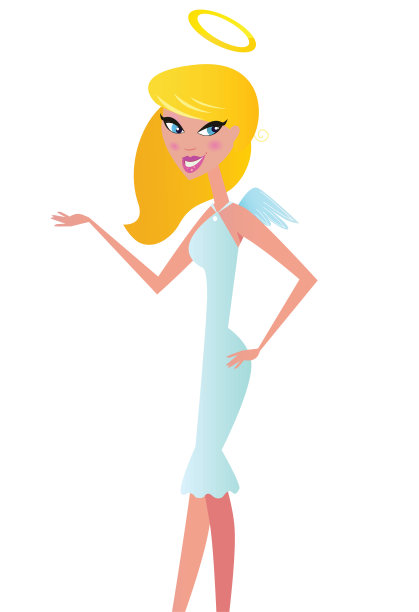 性感的金发女人穿着天使服装图片下载