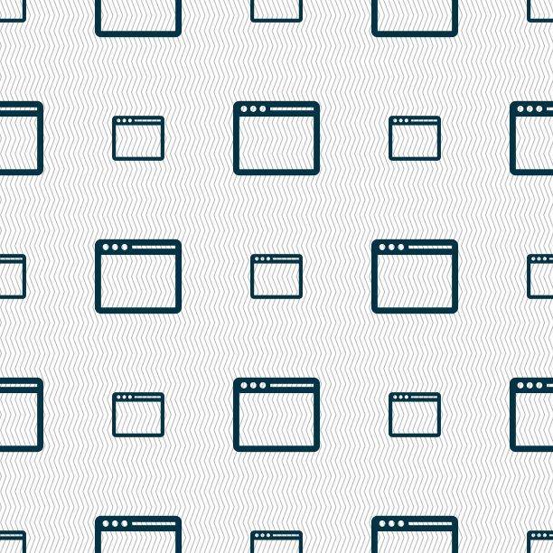 简单浏览器窗口图标标志。无缝图案与几何纹理。向量图片下载