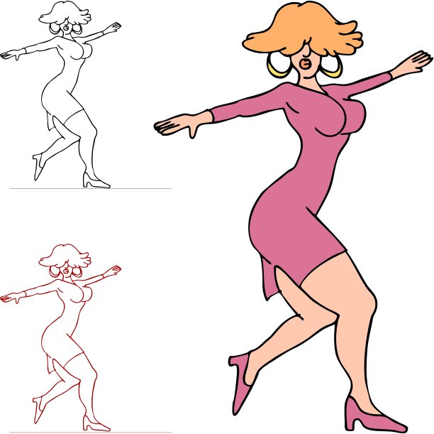 在电线上保持平衡的女人图片下载