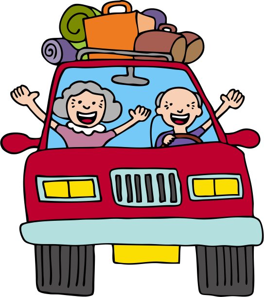 公路旅行的老年人图片下载