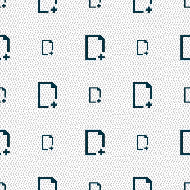 添加文件图标符号。无缝图案与几何纹理。向量图片下载