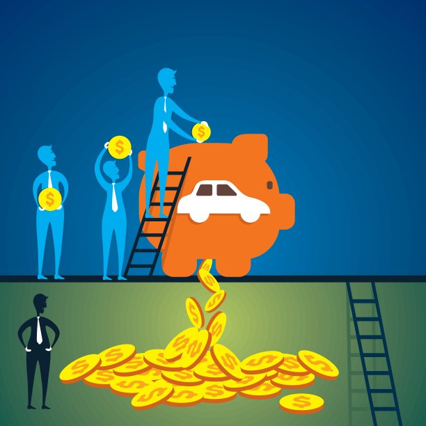 把想法存到存钱罐里，在不久的将来得到钱的概念向量图片下载