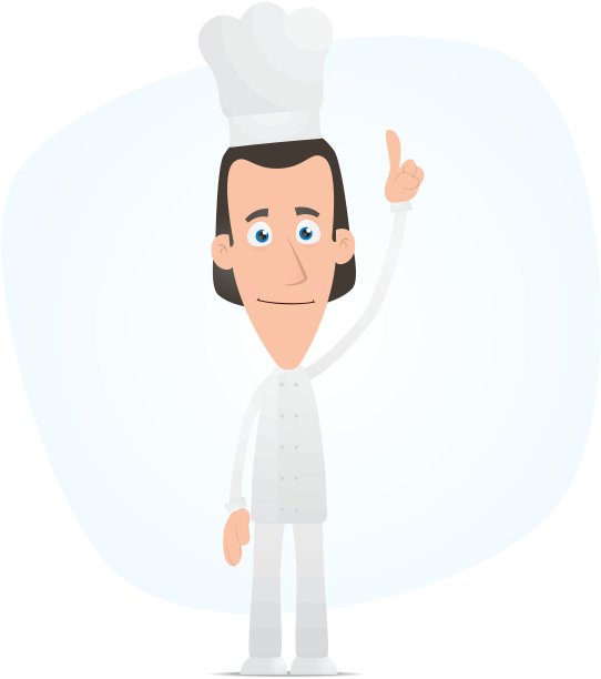厨师用手指着顶部图片下载