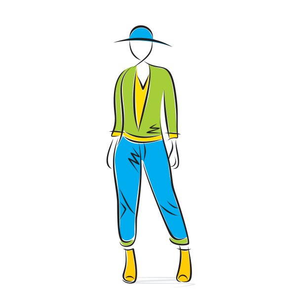 时尚的姿态对时尚模特设计矢量图片下载