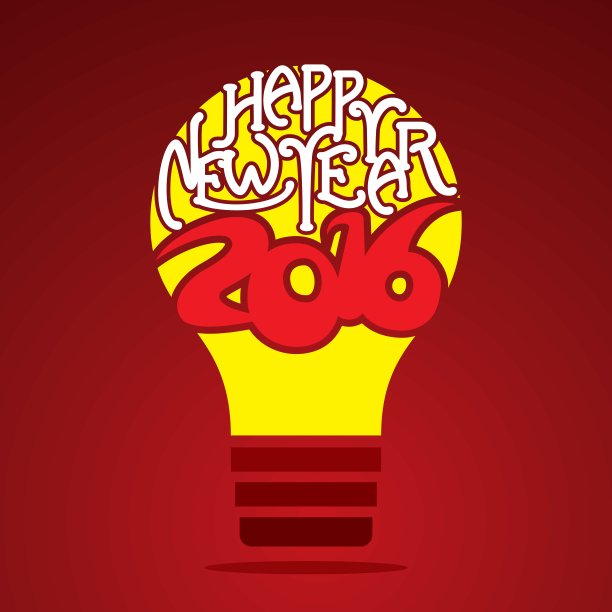 创意2016年新年祝福设计向量图片下载