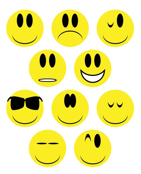 黄色的脸图标图片下载