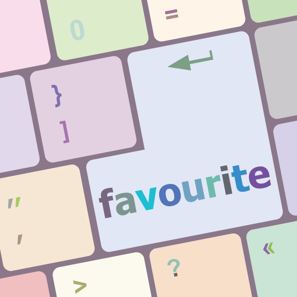 电脑上最喜欢的按钮PC键盘键矢量插图图片下载