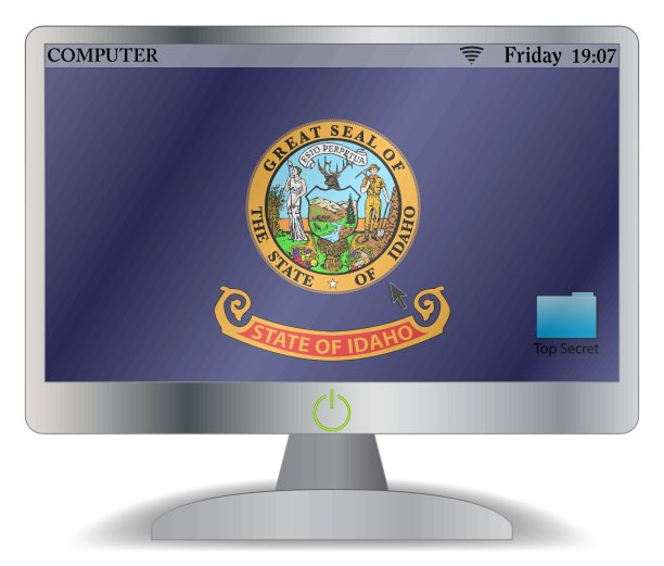 爱达荷电脑屏幕与按钮图片下载