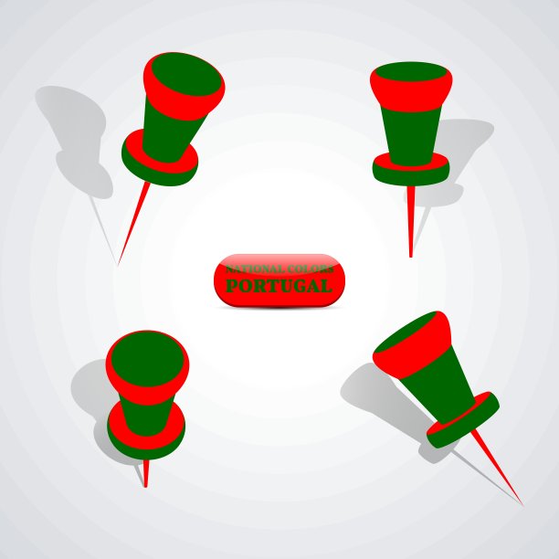 一套图钉，矢量插图。图片下载