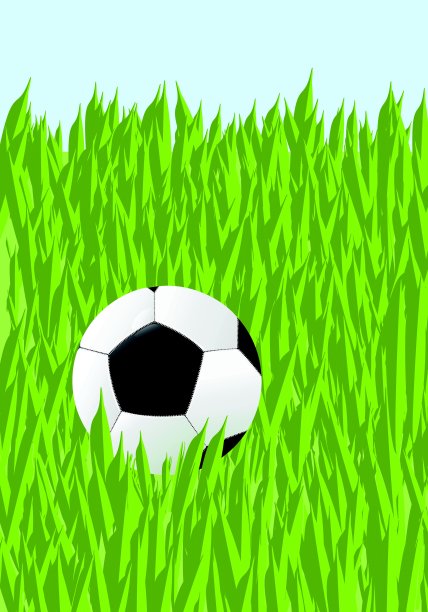 草丛中的足球图片下载