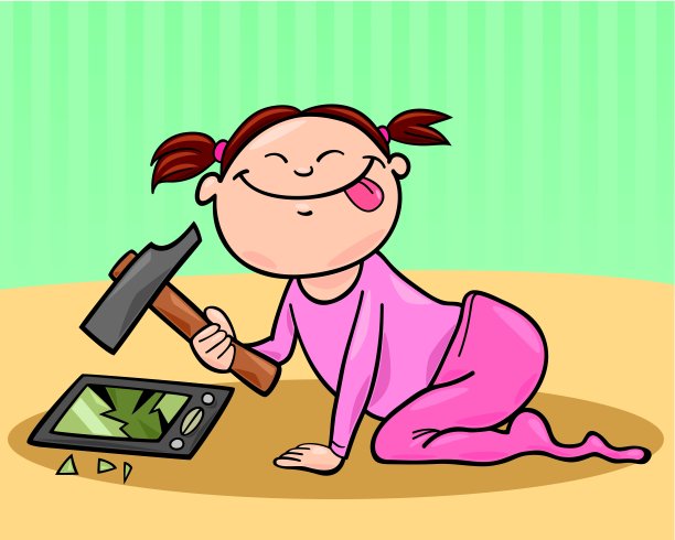 小女孩毁了智能手机图片下载