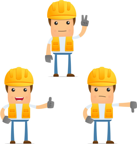 一套有趣的卡通建设者图片下载