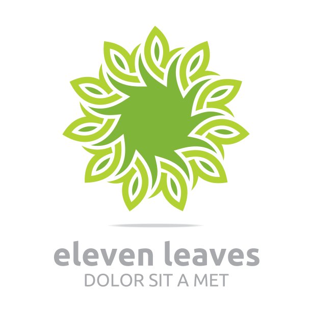 摘要标志叶圈生态花卉设计载体图片下载