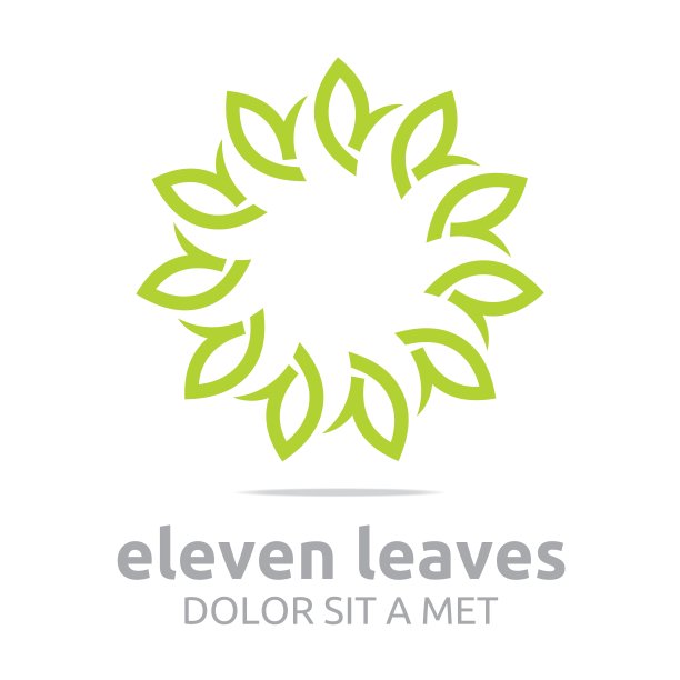 摘要标志叶圈生态花卉设计载体图片下载