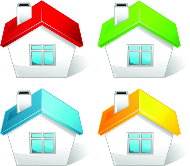 彩色房子图标图片下载