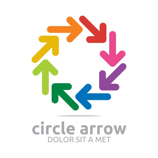 箭头圆连接设计图片下载