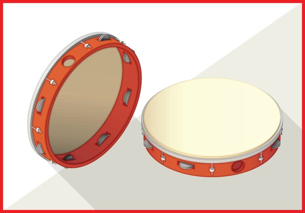 铃鼓等角透视视图图片下载