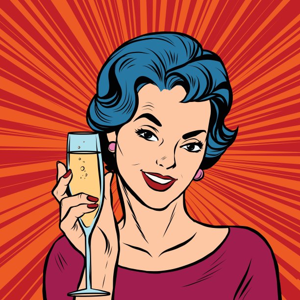 吐司女孩派对红色复古背景图片下载