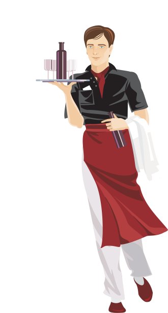 穿制服的餐厅服务员图片下载