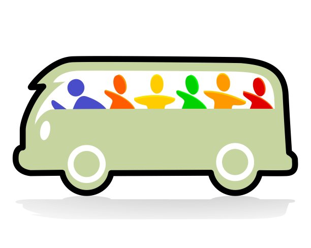 快乐的嬉皮士总线图片下载