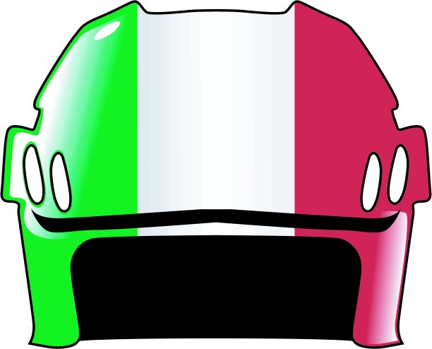 意大利颜色的曲棍球头盔图片下载