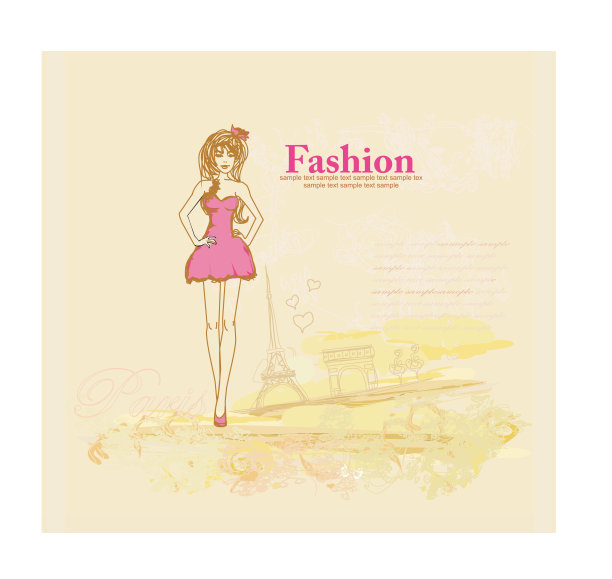 在巴黎购物的漂亮女人图片下载