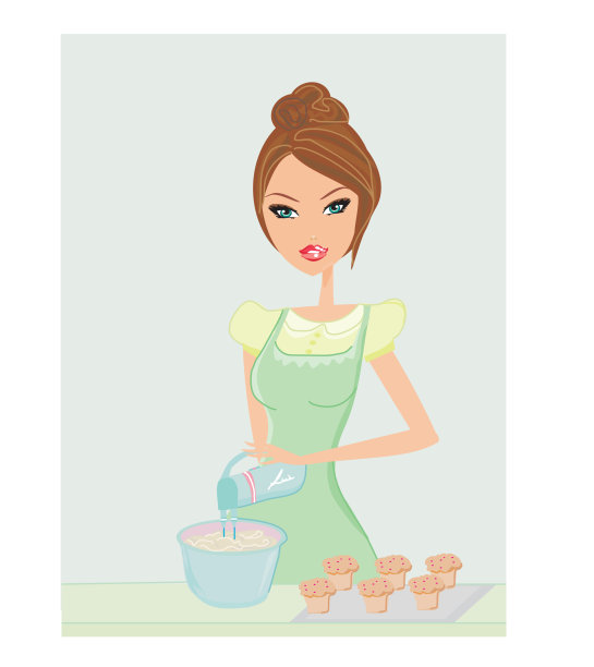 美丽的女人做饭图片下载