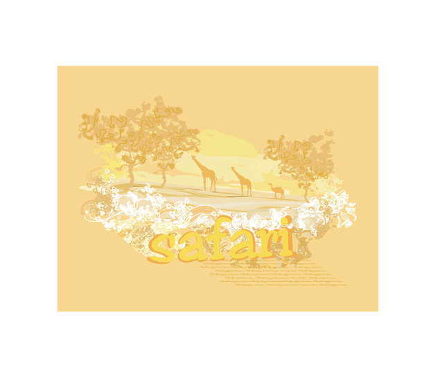 垃圾背景与非洲动植物图片下载