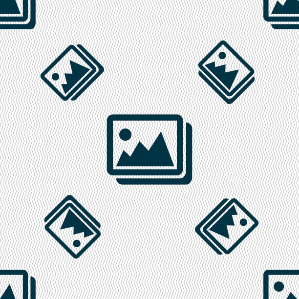 图像，jpeg，照片图标标志。无缝图案与几何纹理。向量图片下载