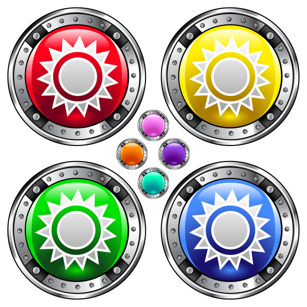 太阳彩色的按钮图片下载