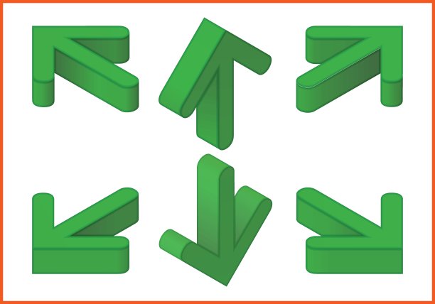 箭头向量等距3d插图图片下载