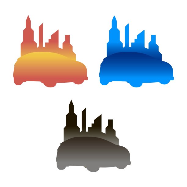 汽车矢量标志模板。城市标志设计图片下载