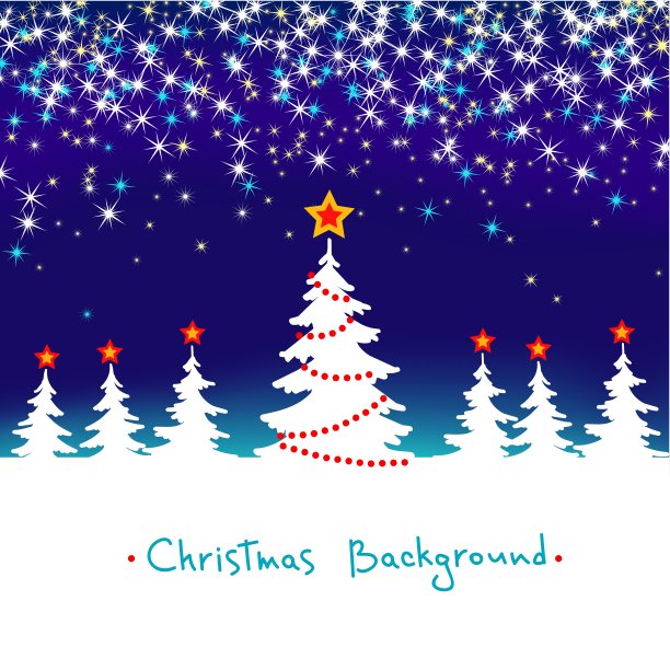 蓝色和白色向量抽象冬季森林背景与Sta图片下载