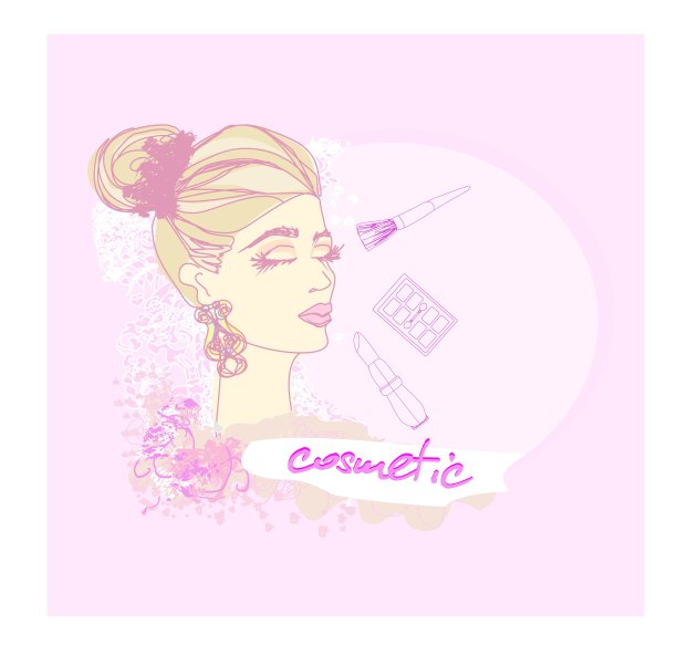 化妆女孩涂鸦插画图片下载