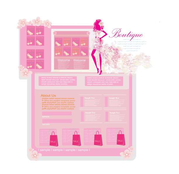 时尚购物网站模板图片下载