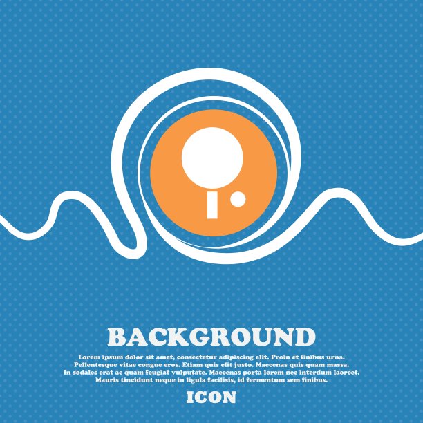 乒乓球的标志。蓝色和白色的抽象背景与空间斑点的文本和您的设计。向量图片下载