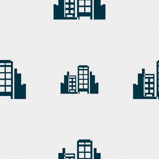 建筑图标符号。无缝图案与几何纹理。向量图片下载