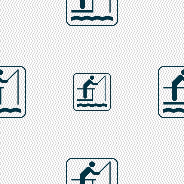 钓鱼的迹象。无缝图案与几何纹理。向量图片下载