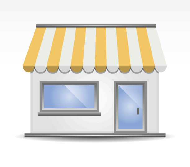 黄色的店面遮阳篷图片下载