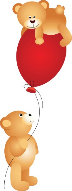 泰迪熊玩气球图片下载