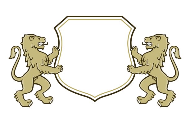 狮子盾徽标志图片下载