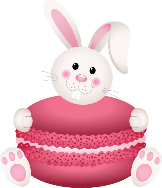 可爱的小兔子拿着杏仁饼干图片下载