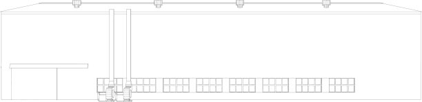 戴着一副金属框工业建筑。向量图片下载