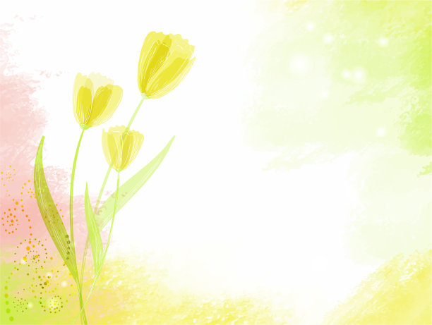 抽象水彩背景与郁金香图片下载