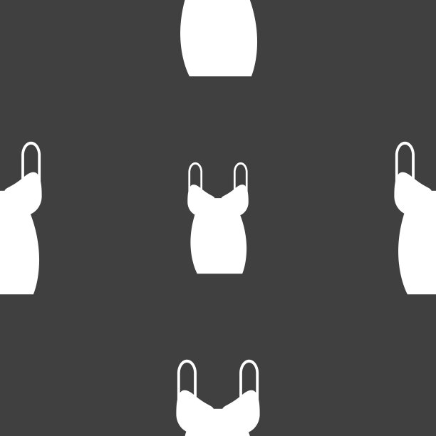 衣服图标符号。灰色背景上的无缝模式。向量图片下载