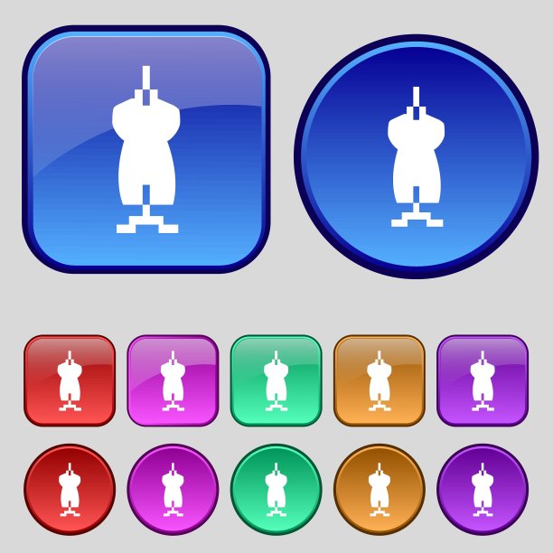 衣服图标符号。你设计的一套12个老式纽扣。向量图片下载